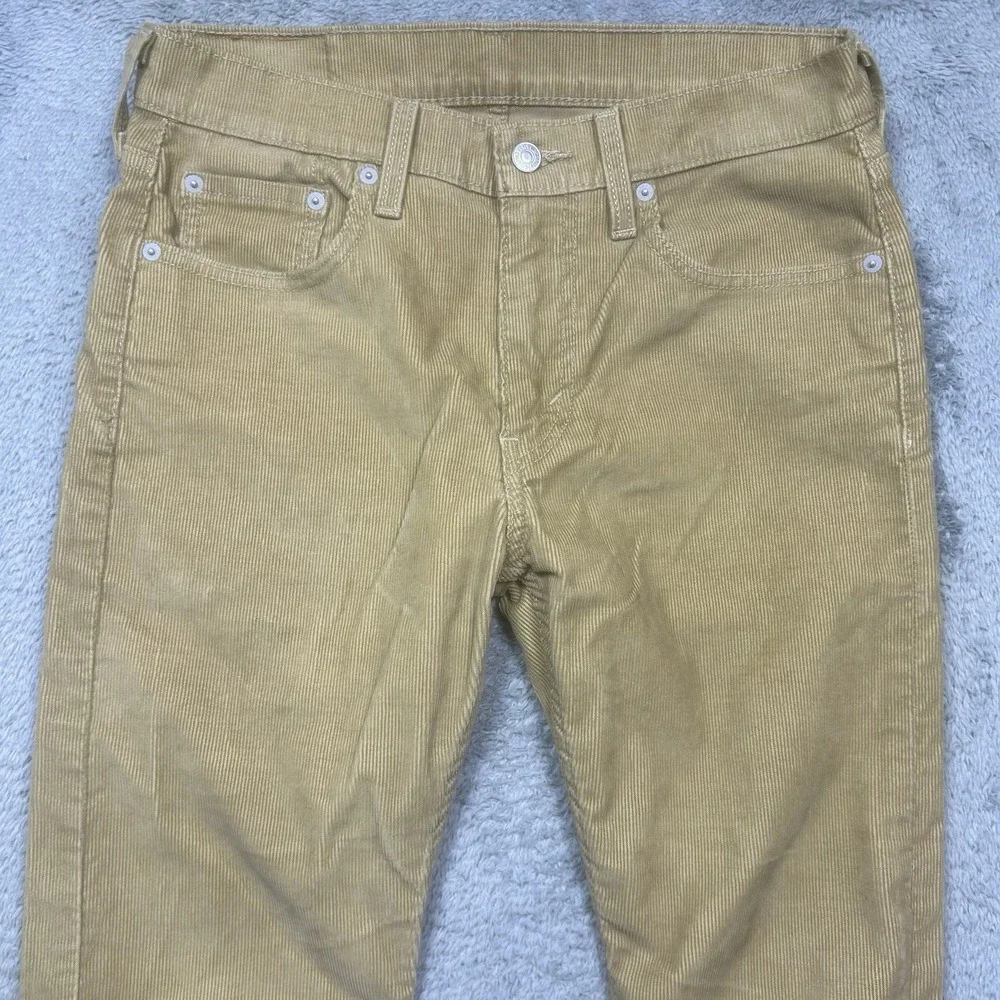 Levis 512 Pants Mens 30x32* Khaki Slim Tapered Micro‎ Corduroy Stretch 5 Pocket